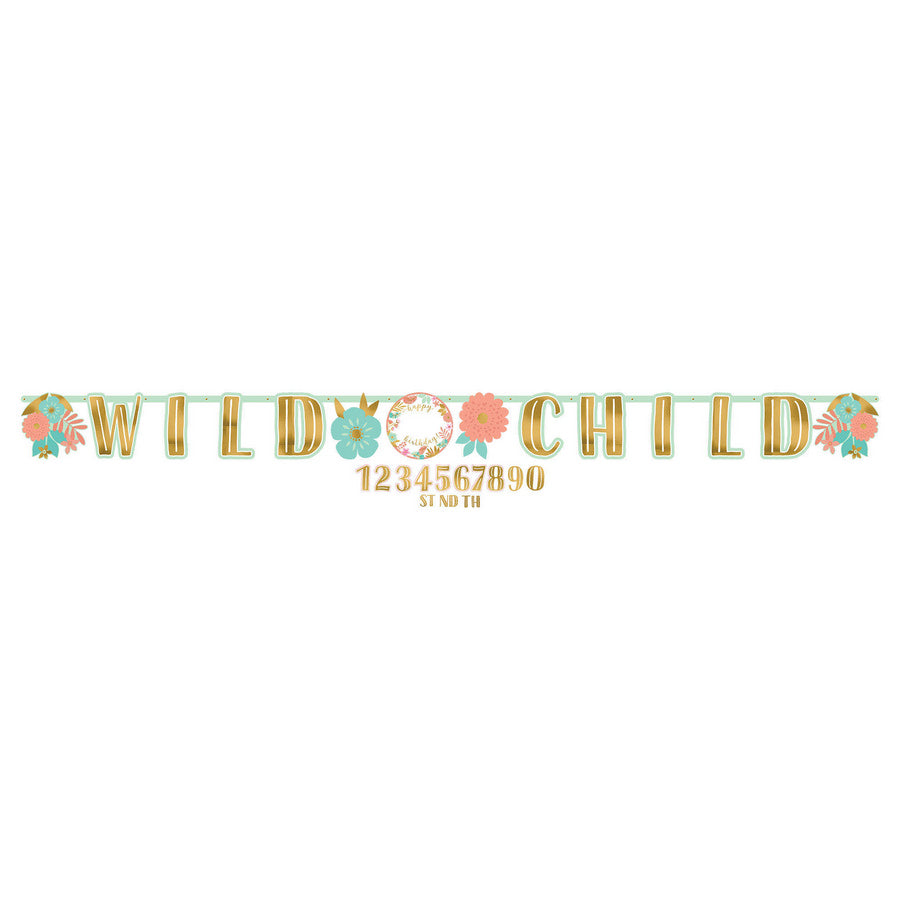 "Wild Child" Birthday Jumbo Letter & Number Banner