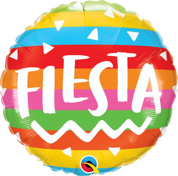 18" Fiesta Rainbow Stripes Foil Balloon