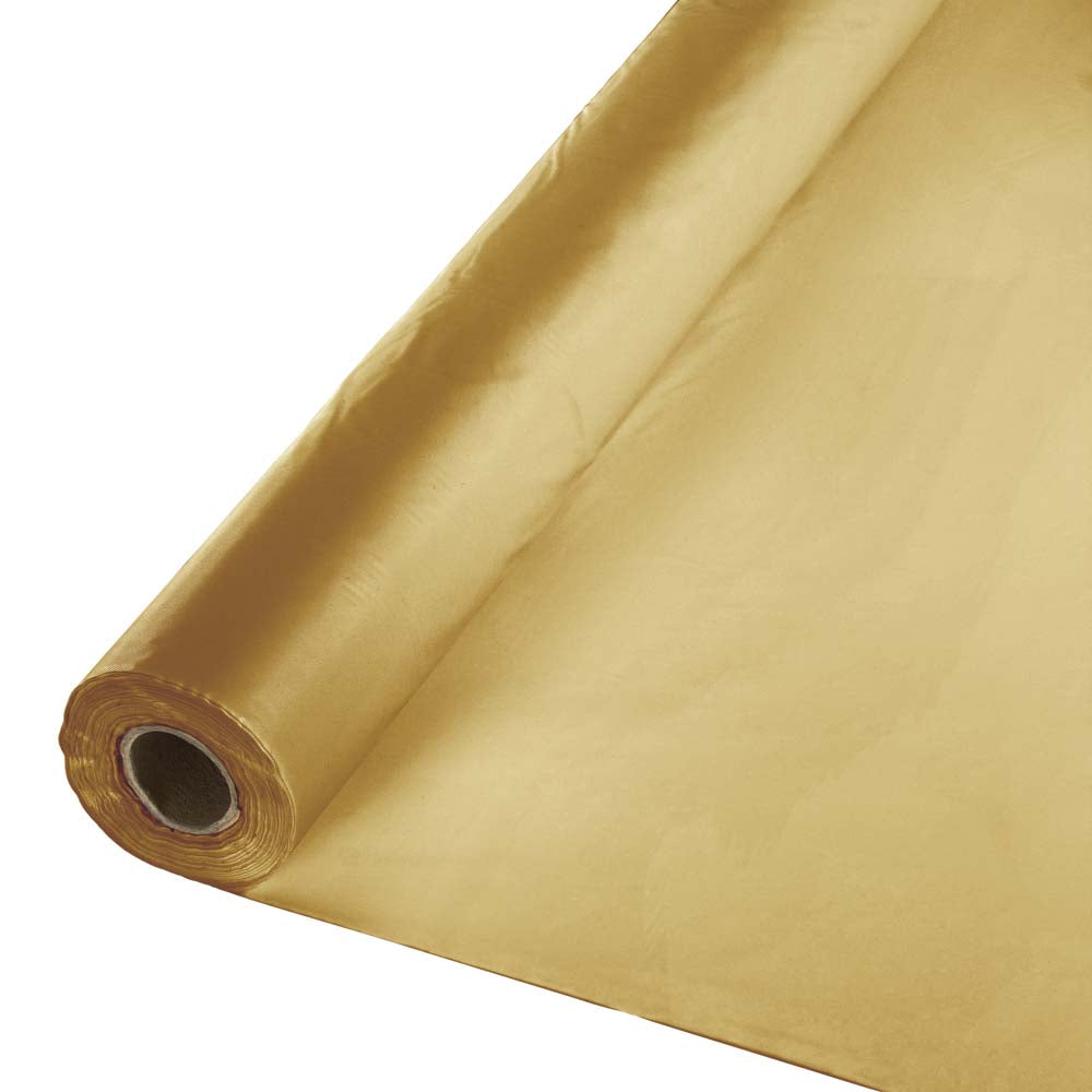 Banquet Roll Plastic 1/1ct 100' Glittering Gold
