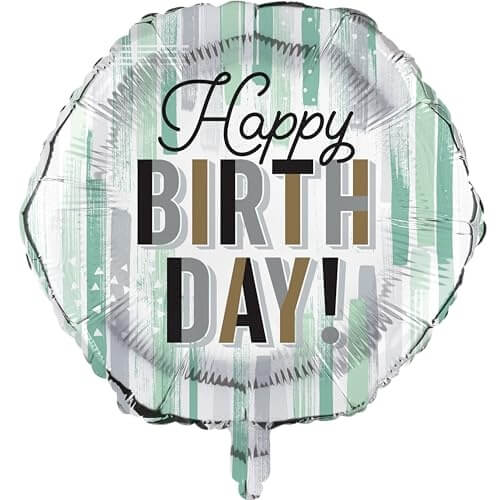 Minted Milestone Chocolate Chip Mint &quot;Happy Birthday&quot; Foil Balloon