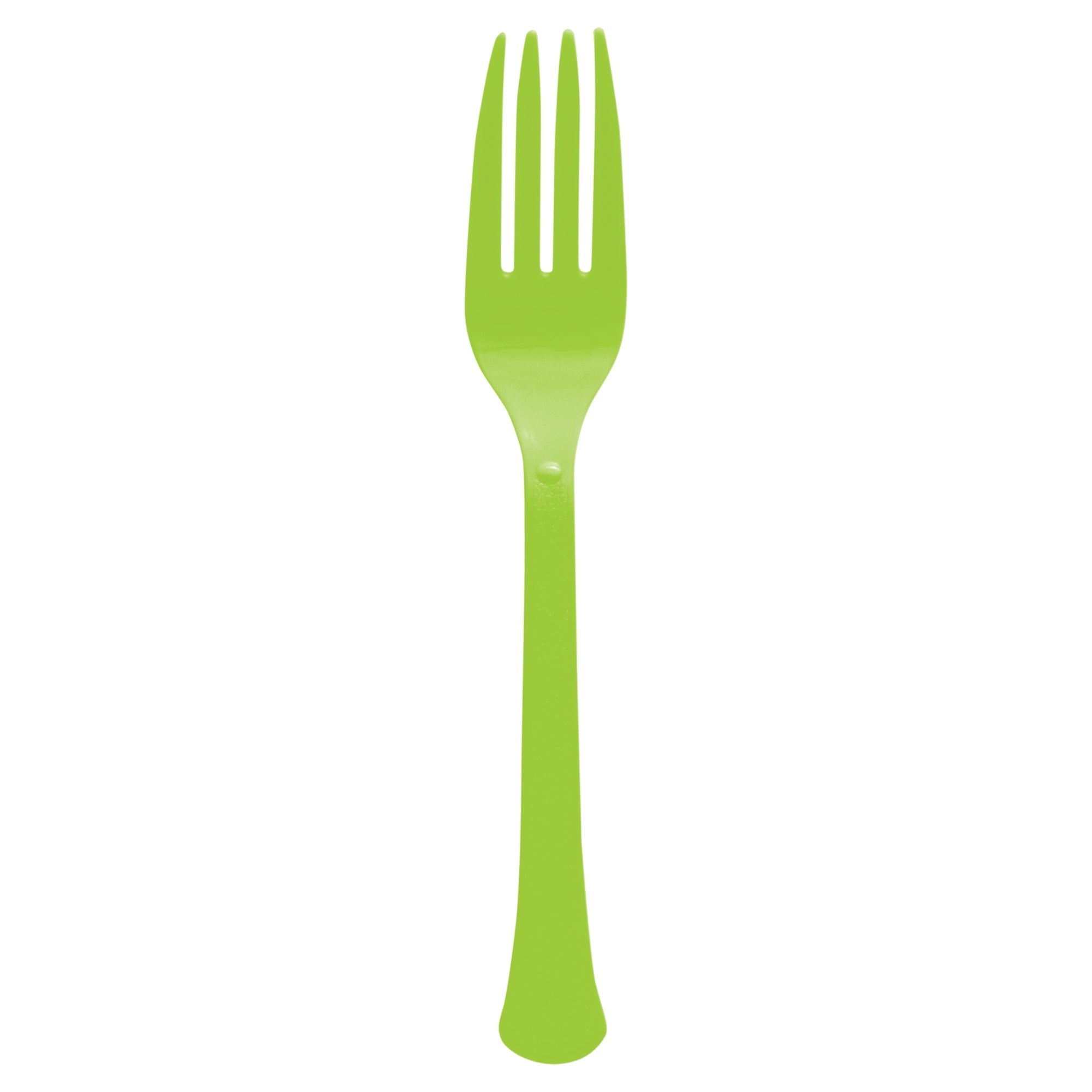 Reusable Plastic Forks, Mid Ct. - Kiwi