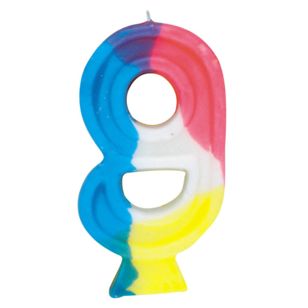 Numbers Rainbow Birthday Candle
