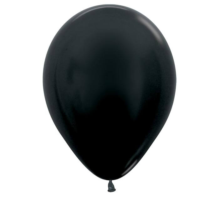 11" metallic black balloon