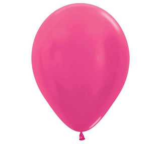100 Pack: 11" Metallic Latex Balloon - Fuchsia