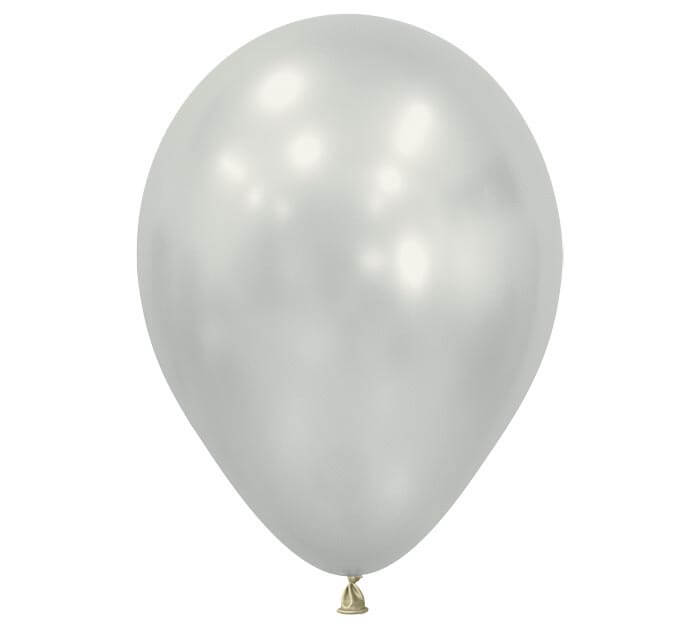 11" silk oyster white balloon