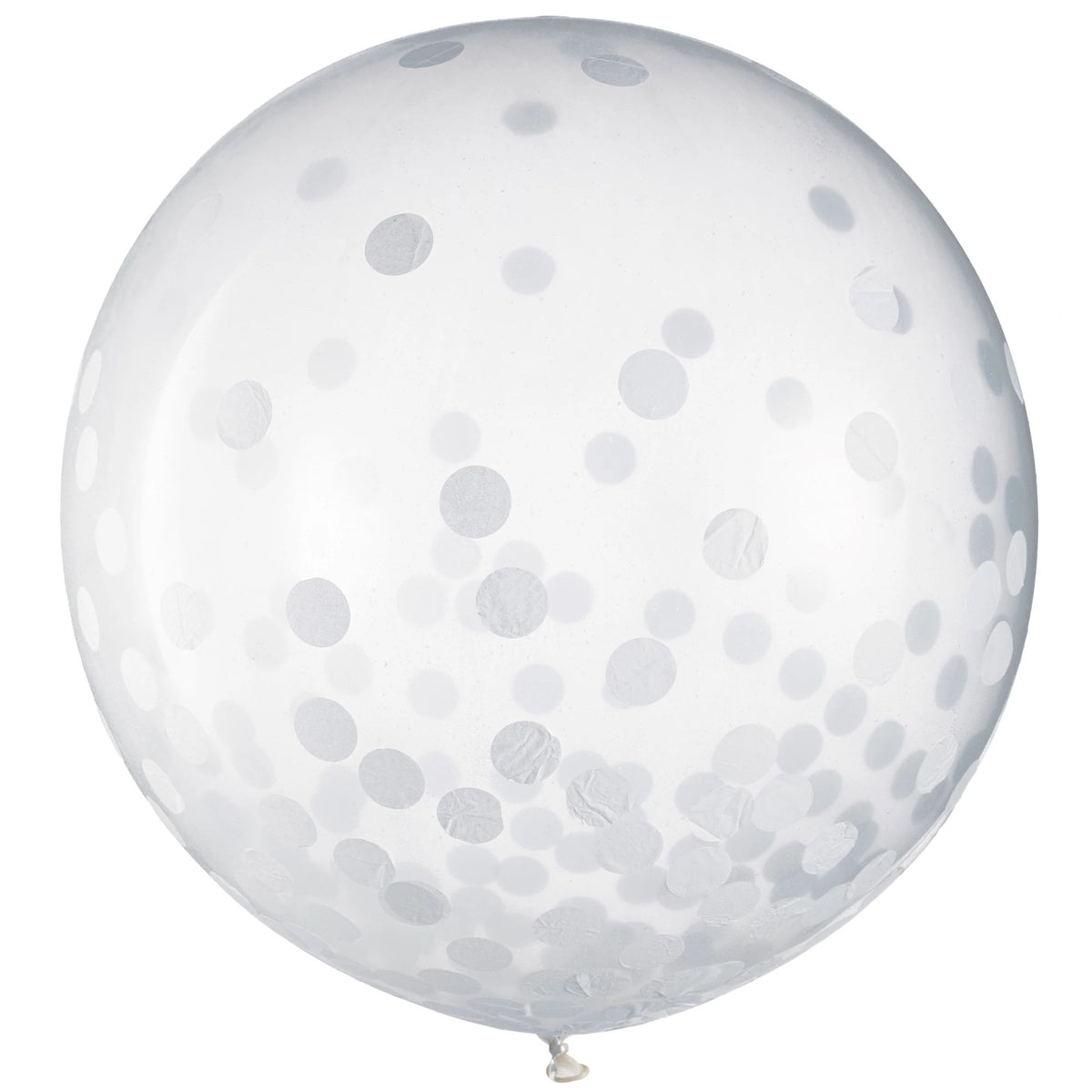 Latex Balloons w/ Confetti, 24&quot; -White Tissue