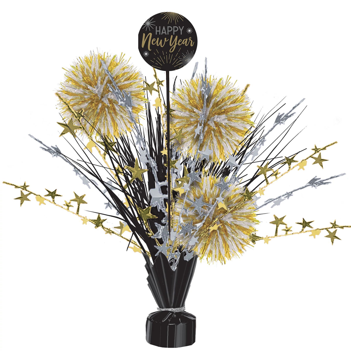 New Years Tinsel Burst Centerpiece