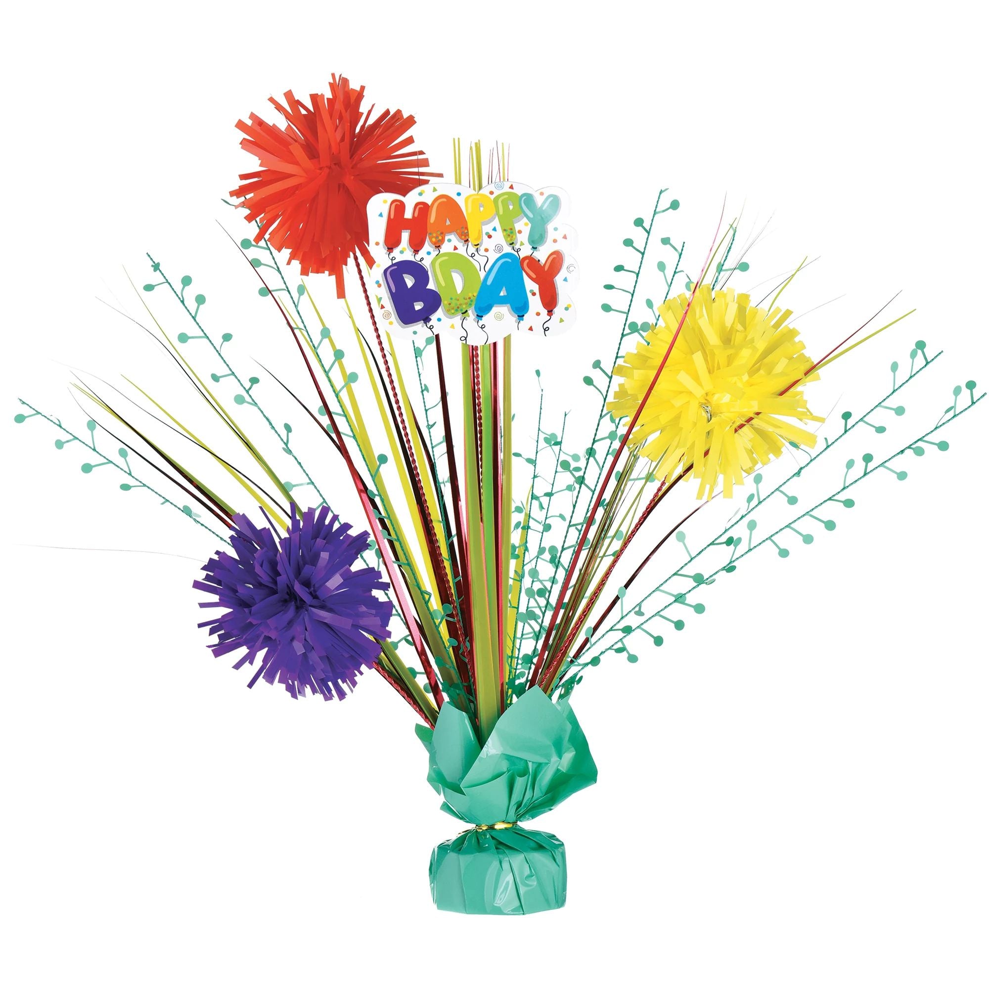 Birthday Celebration Tinsel Burst Centerpiece