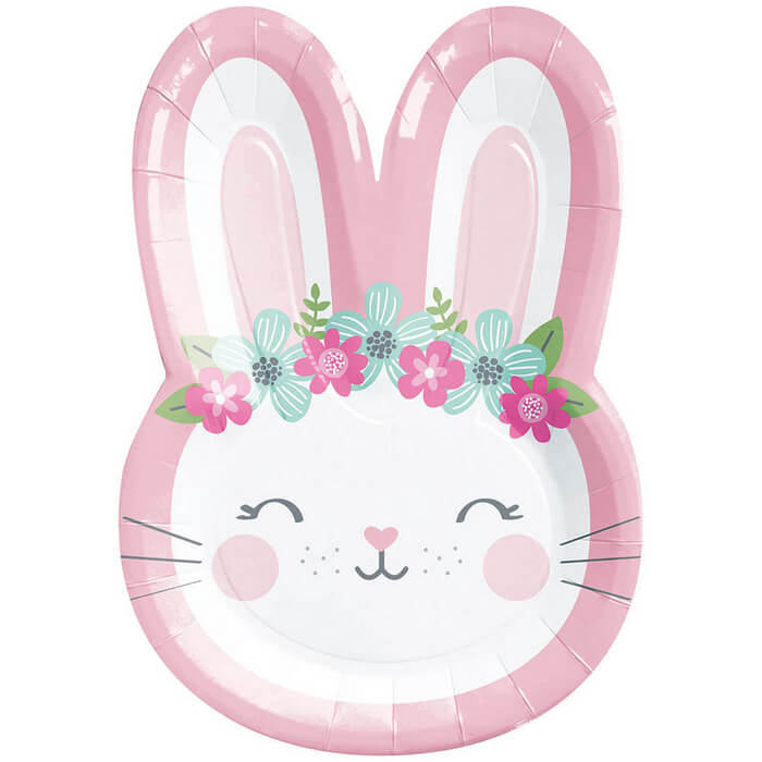 Floral Bunny Pink Plates