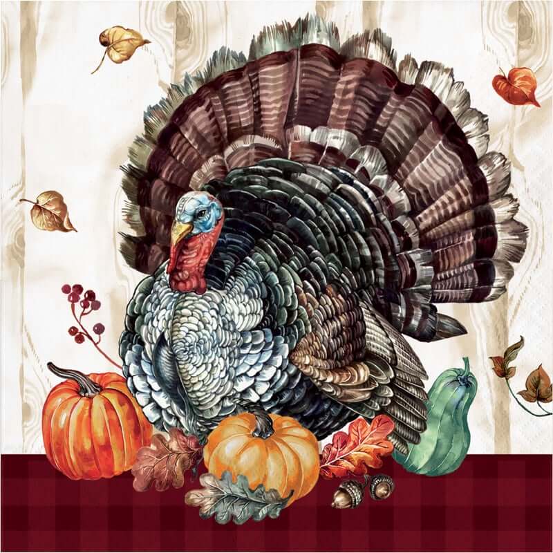 Timeless Turkey Luncheon Napkins 16ct