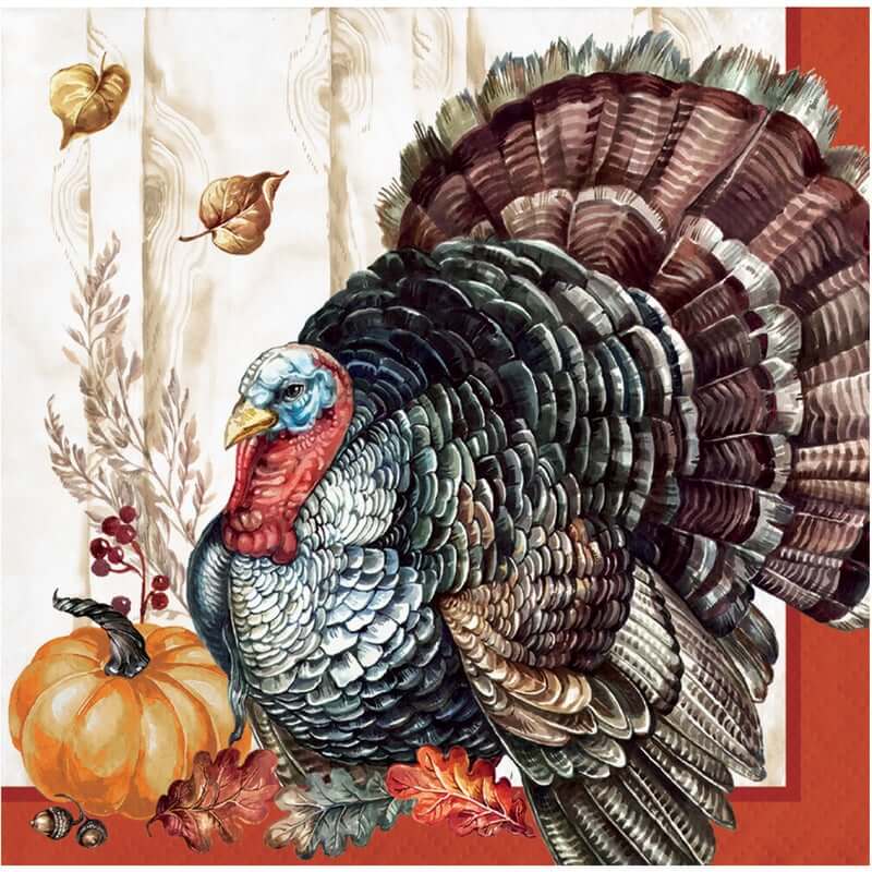 Timeless Turkey Beverage Napkins 16ct