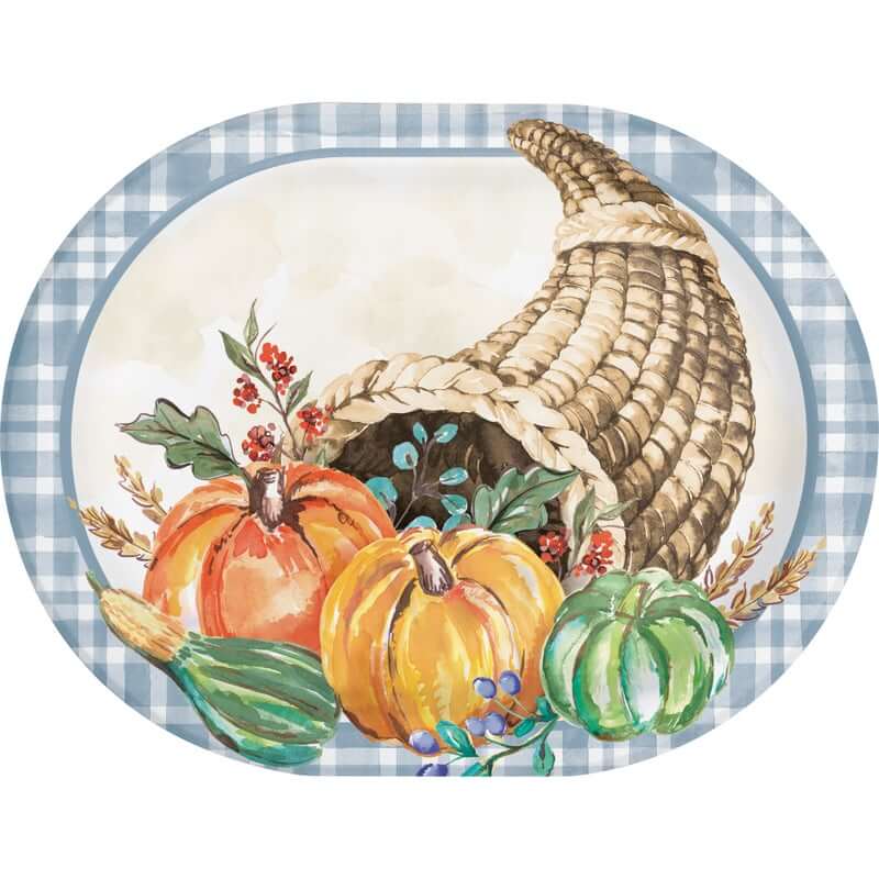 Decadent Cornucopia Racetrack Oval Platters 8ct