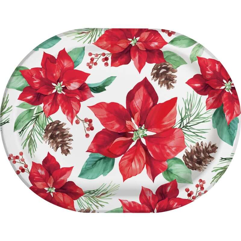 Poinsettia Oval Platter 8ct