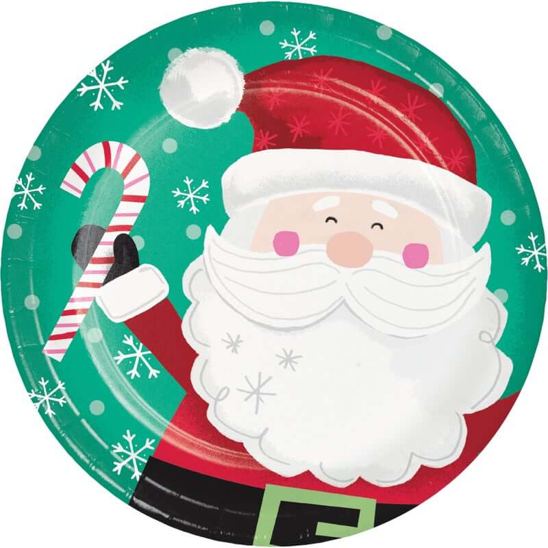 Santa Christmas Dinner Plates 8ct