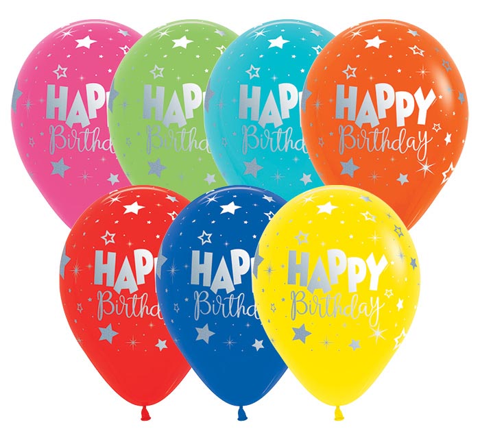 Happy Birthday Fantasy Assorted Latex Balloon 1ct, 11&quot; 