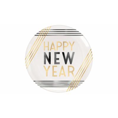 Happy New Year Plastic Plates 7.5" - 4 Count
