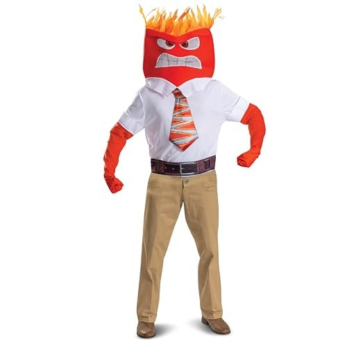 Anger Costume Kit for Adults, Inside Out 2, Shirt and Headpiece