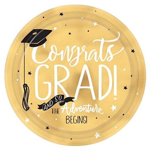 'Congrats Grad!' - Gold Plates