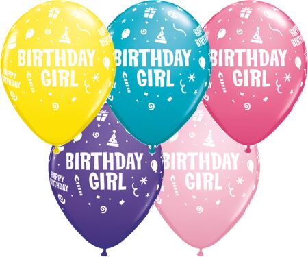 Birthday Girl Assortment Latex Balloon 1ct, 11" 