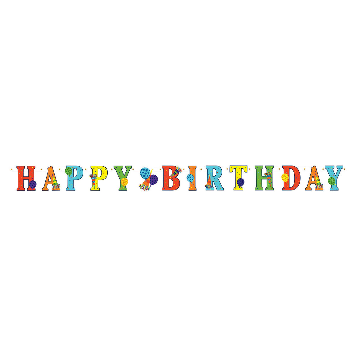Birthday Horns Illustrated Letter Banner
