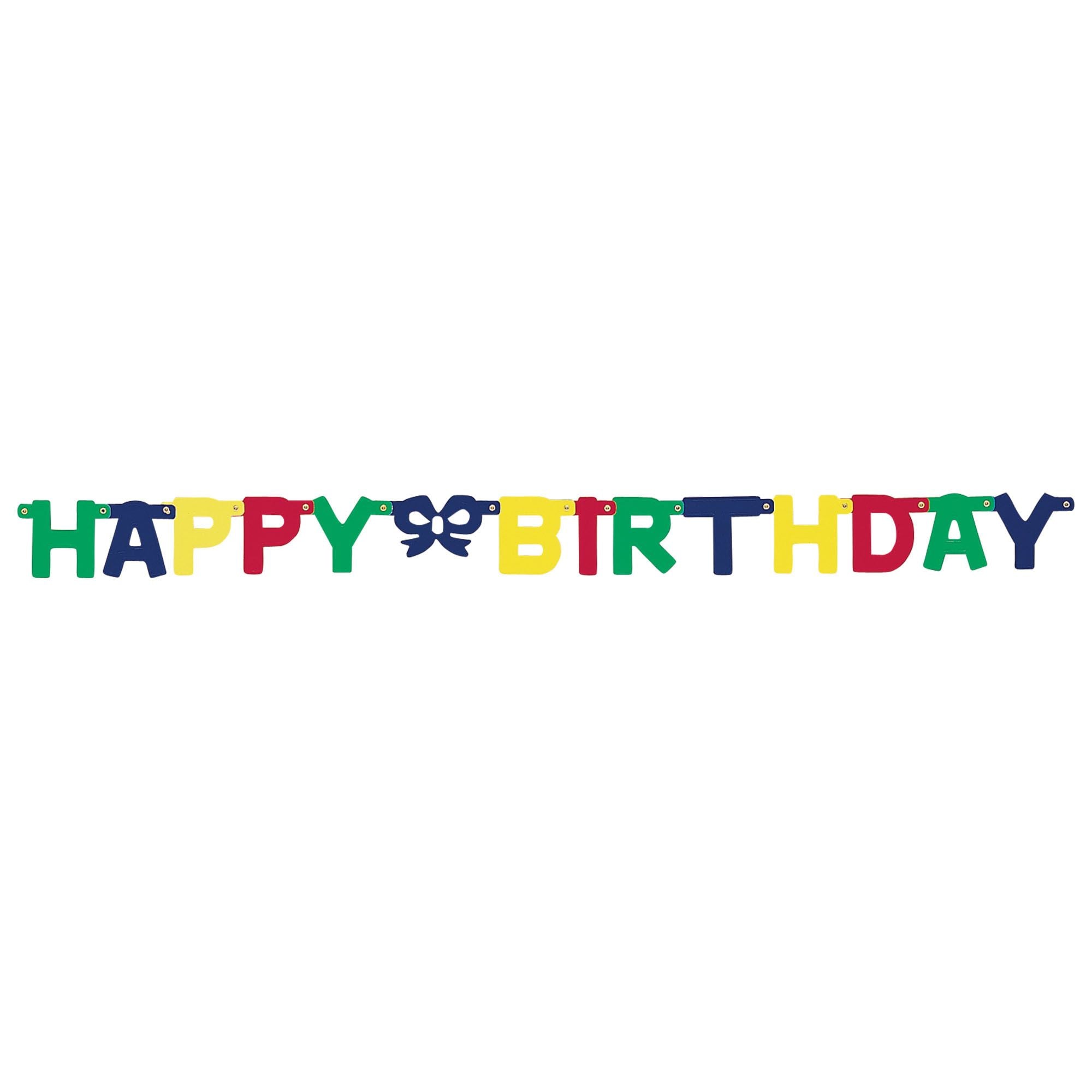 Bold Primary Colors Happy Birthday Foil Banner