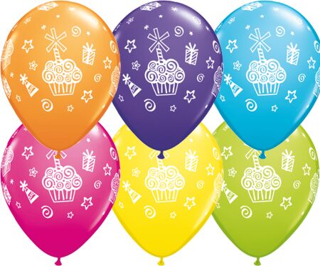 Cupcakes and Presents Assortment Latex Balloon 1ct, 11&quot; 