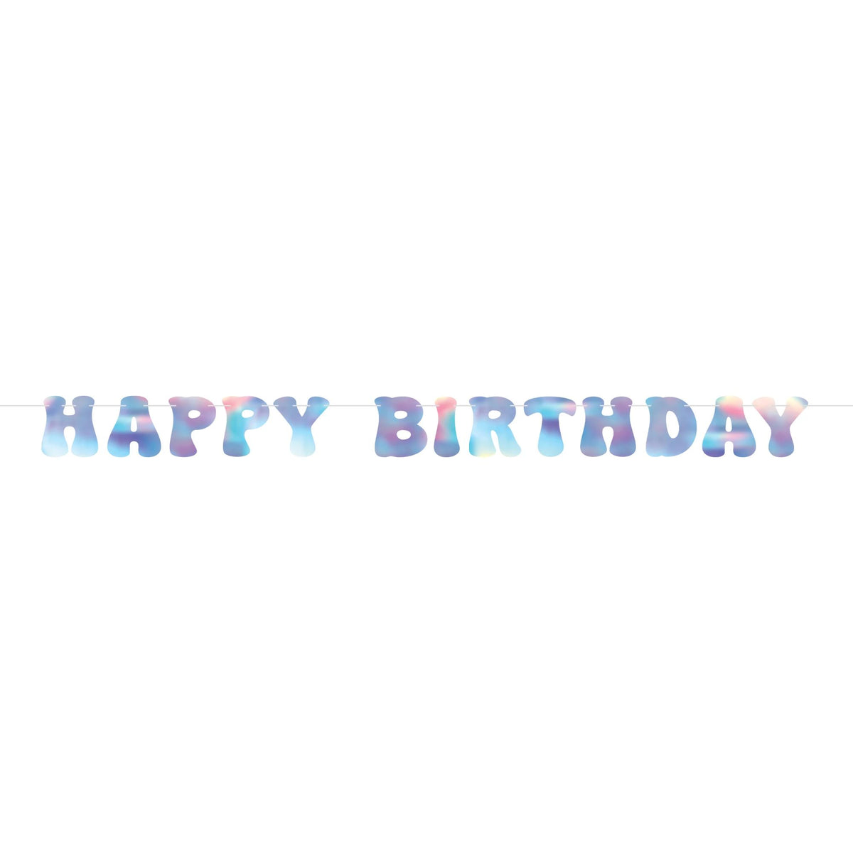Iridescent Happy Birthday Letter Banner