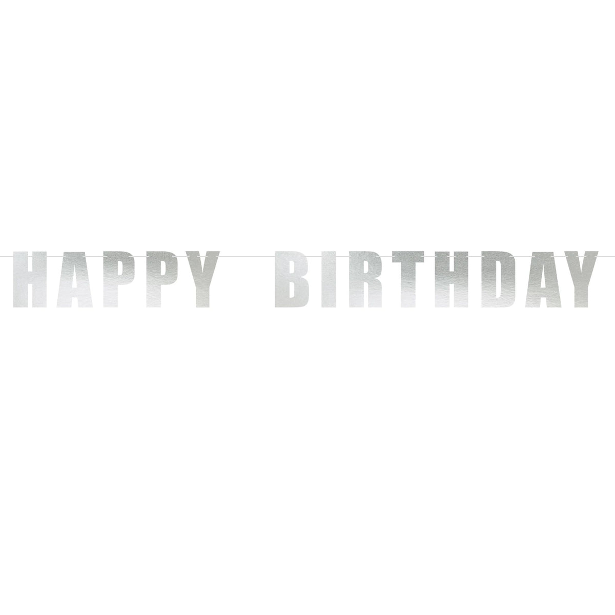 Silver Happy Birthday Letter Banner