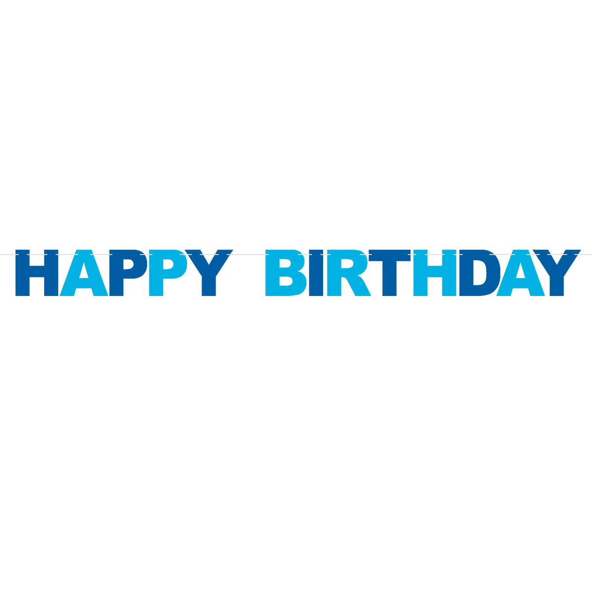 Multi Blue Happy Birthday Letter Banner