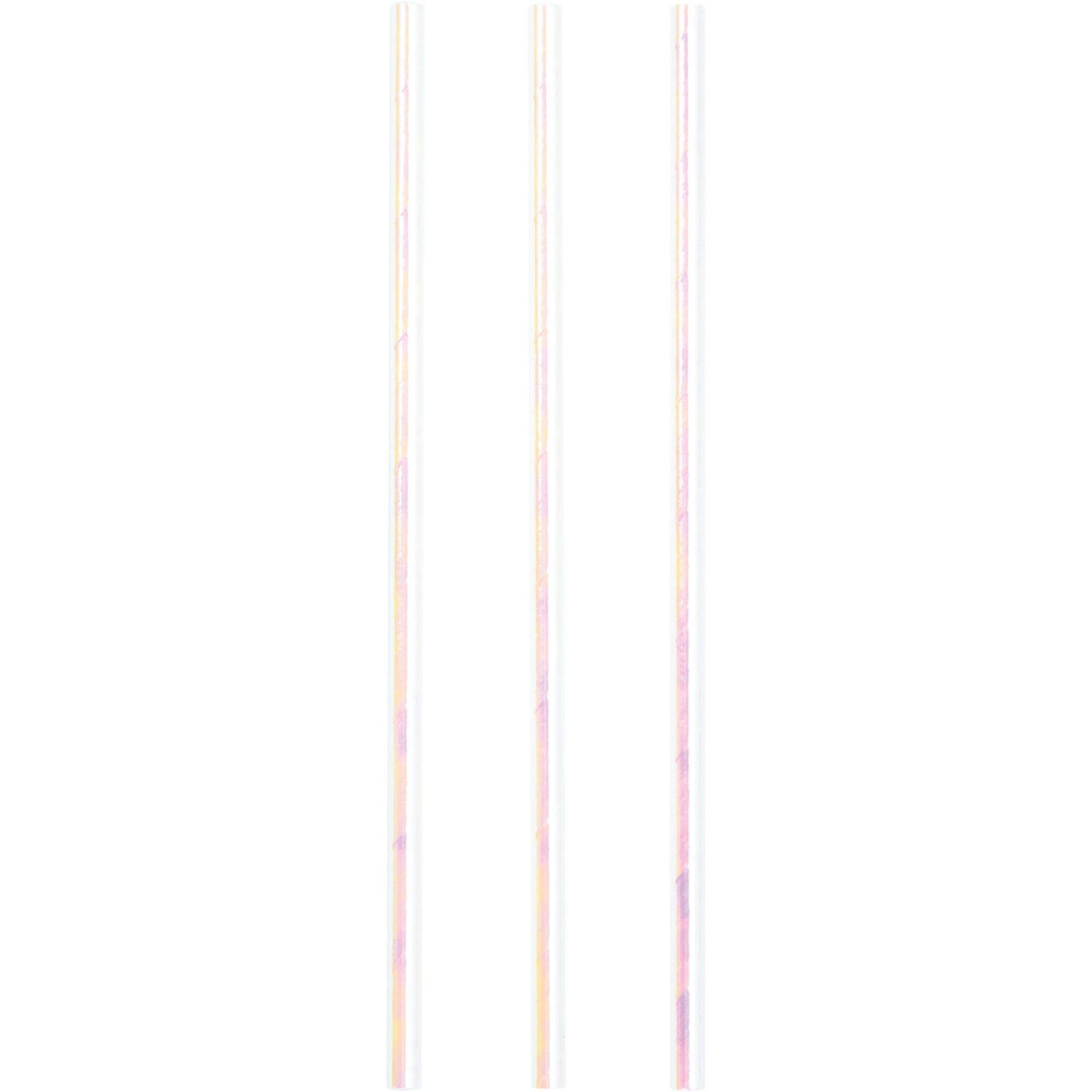 Iridescent Pink Paper Straws