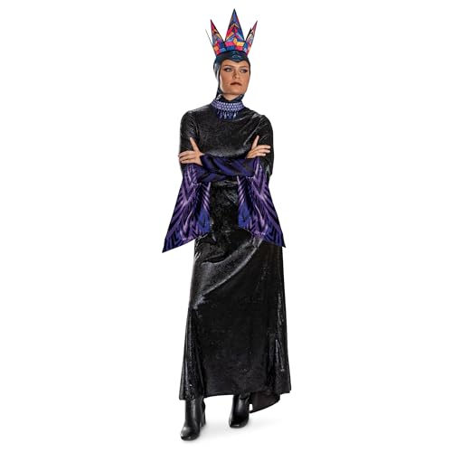 Disney Snow White Live Action Evil Queen Costume, Official Snow White Costume Outfit with Crown, Adult Size