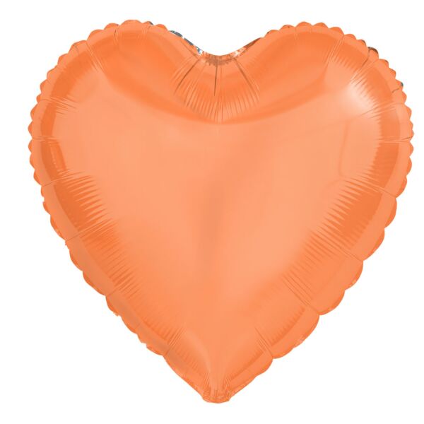 18" Orange Heart Foil Balloon
