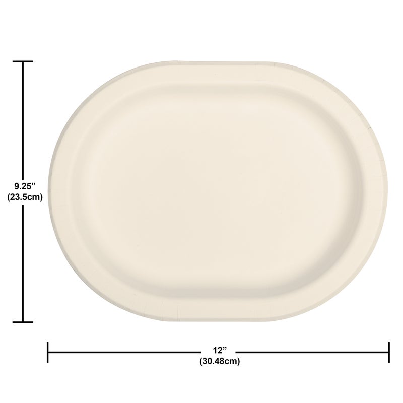 Oval Paper Plates 12 inch ivory