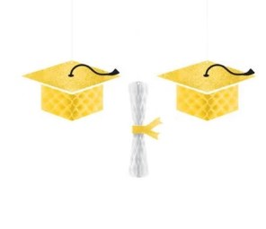 Glitter Graduation Honeycomb Decorations