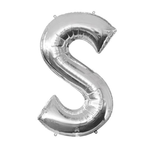 Letter S Silver Foil Balloon