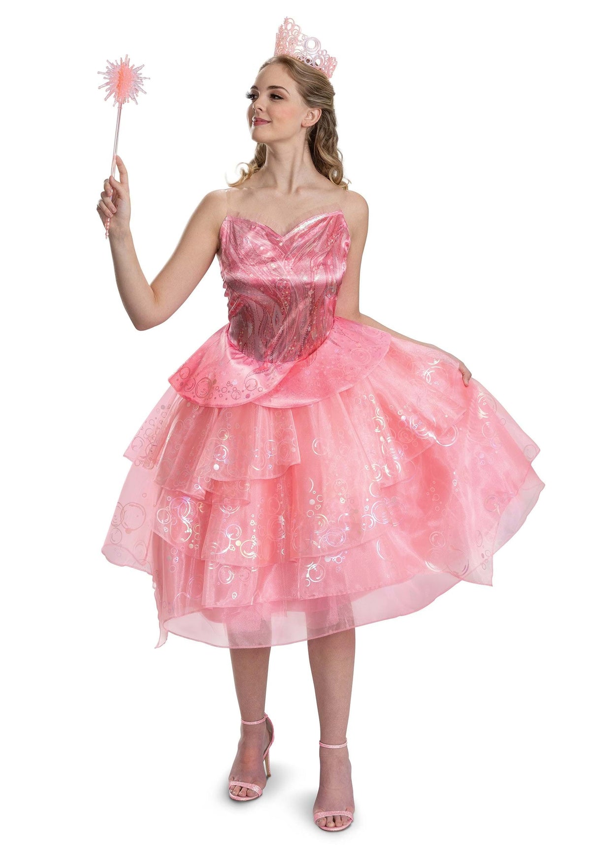Wicked Glinda Deluxe Costume for Adults, Pink Dress - L