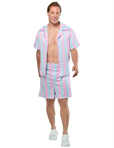 Mens Beach Ken Barbie 2-pc. Costume, Large, Pink