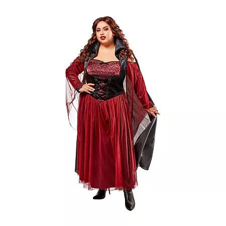 Womens Plus Sized Vampiress 2-pc. Costume, 1x, Red