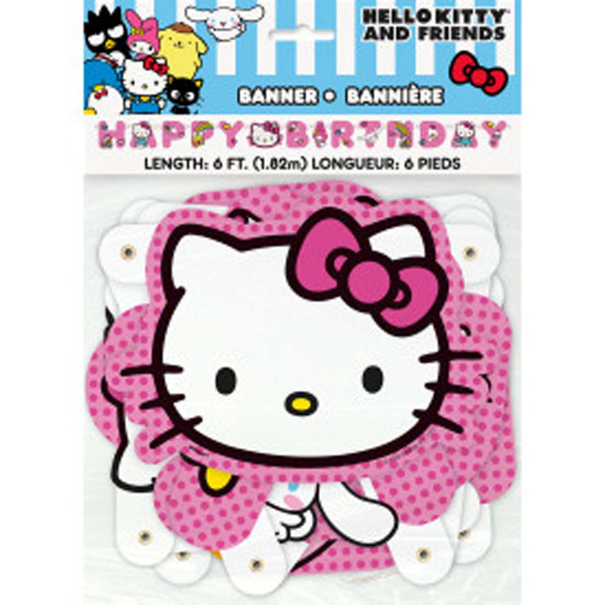 Hello Kitty and Friends Happy Birthday Jointed Banner, 1 Count