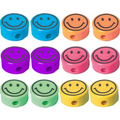 Smiley Pencil Sharpeners, 12 per Package