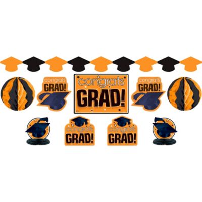 Orange Graduate Decorating Kit