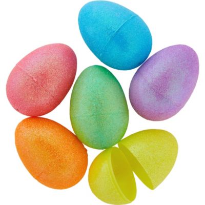 Easter - Large Glitter Eggs 6 per Package
