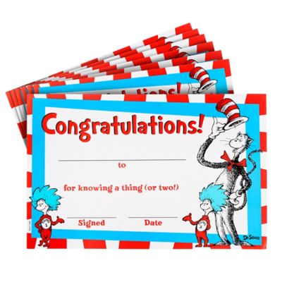 Dr. Seuss Cat in the Hat Certificates