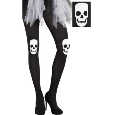 Adult Women's Skull Tights Black