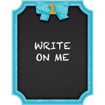 1st Birthday - Easel Glitter Sign - Blue