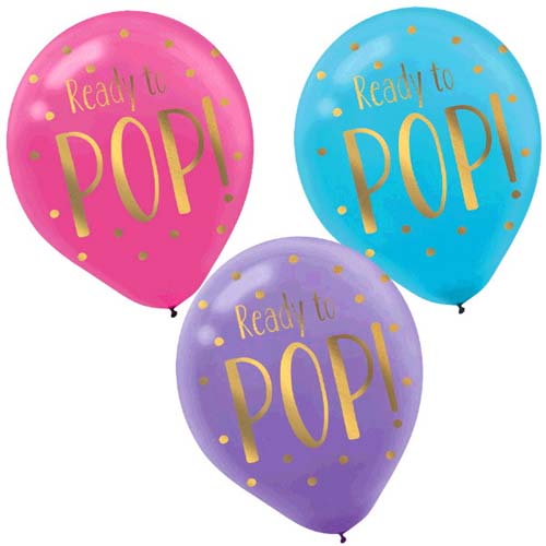 Ready to Pop! Latex Balloons 12 Inches, 6 per Package