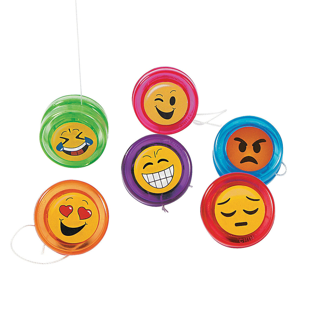 Mini Emoji Yo-Yos - Party Favors - 12 Pieces