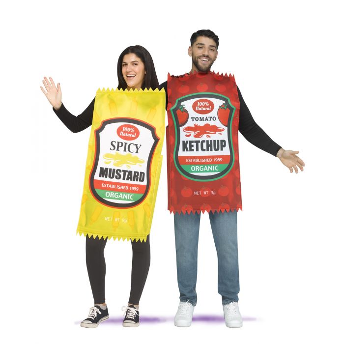 Mustard & Ketchup - 2 Costumes in 1 Bag! - Adult Couple Costumes