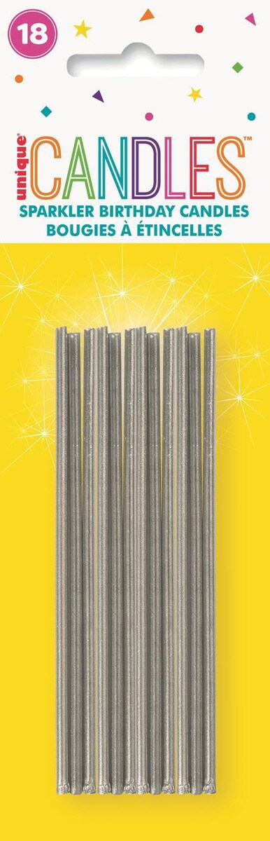 18 count Sparkler Candles Silver