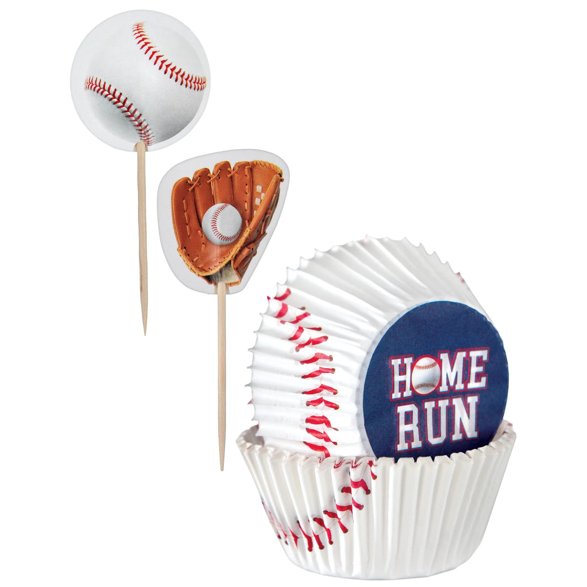 Home Run Baseball Cupcake Cases & Picks